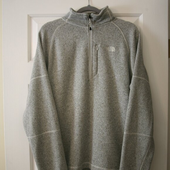 North Face Men's Quarter-Zip Sweater Jacket, Size L, Grey - Picture 1 of 4